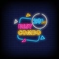 Best Combo Neon Signs Style Text vector