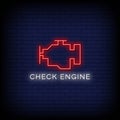 Check Engine Logo Neon Signs Style Text Vector Royalty Free Stock Photo