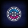 Fitness Center Neon Signs Style Text Vector Royalty Free Stock Photo