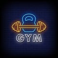 Gym Neon Signs Style Text Vector Royalty Free Stock Photo