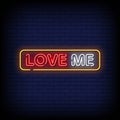 Love Me Neon Signboard On Brick Wall Royalty Free Stock Photo