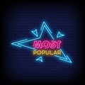 Most Popular Neon Signs Style Text Vector