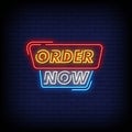 Order Now Neon Signs Style Text Vector Royalty Free Stock Photo