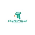 Unique ninja mascot character logo template. vector. editable