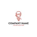 Unique ninja mascot character logo template. vector. editable