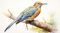 Unique Northern Flicker Watercolor Painting With Iridescent Yellow Shinning