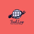 Unique and original food logo template Royalty Free Stock Photo