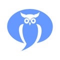 Chatting owl logo design vector Royalty Free Stock Photo