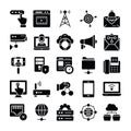 Network and Communication Icons Pack Royalty Free Stock Photo