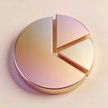 Metallic Pie Chart in Pastel Tones for Business and Financial Visual Presentations Royalty Free Stock Photo