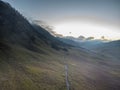 Unique path on the mountain slopes