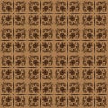 Unique pattern design on Javanese batik with seamless brown color design