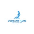 Unique pelican logo template. vector. editable Royalty Free Stock Photo