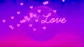 Unique Pink Purple Love Hearts Abstract Background