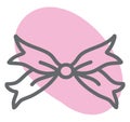 Unique pink ribbon, icon