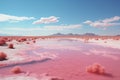 Unique Pink salt lake. Generate Ai