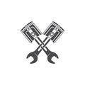 Unique piston icon combined wrench icon