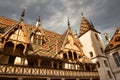 Medieval polychrome roof of the Hospices de Beaune, France