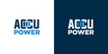 Unique and powerful accu power logo design