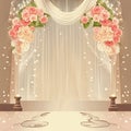 pretty wedding decoration illustration background