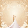 pretty wedding decoration illustration background