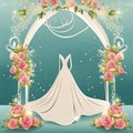 pretty wedding decoration illustration background