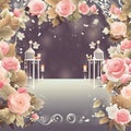 pretty wedding decoration illustration background