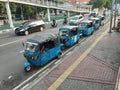 Unique public transportation in Jakarta called & x22;Bajaj& x22;