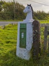 A Unique and quaint Post Box set within a cement carving of a Horses Head can be seen on the outskirts of Fethard Town.