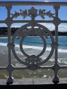 Unique railing along Playa de la Concha, San Sebastian, Spain Royalty Free Stock Photo
