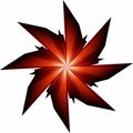 UNIQUE RED BLACK GEAR STAR SYMBOL Royalty Free Stock Photo