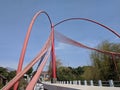 Unique red bridge in Boyolali, Indonesia Royalty Free Stock Photo