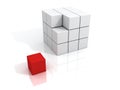 Unique red cube. leader business concept. Royalty Free Stock Photo