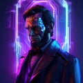 Cyberpunk Lincoln: Future Meets Past (generative AI)