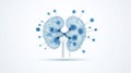 Unique representation of a human kidney created with thin blue materials in a modern artistic style Royalty Free Stock Photo