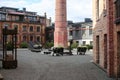 Unique restored architecture house style brick courtyard