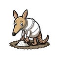 Unique Retro Digging Aardvark Design