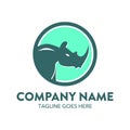 Unique rhino logo template. vector. editable