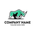 Unique rhino logo template. vector. editable