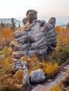 Unique rock formation, Errant Rocks of the Table Mountain National Park, Poland Royalty Free Stock Photo