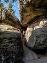 Unique rock formation, Errant Rocks of the Table Mountain National Park, Poland Royalty Free Stock Photo