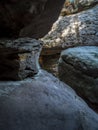 Unique rock formation, Errant Rocks of the Table Mountain National Park, Poland Royalty Free Stock Photo