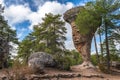 Unique rock formations in La Ciudad Encantada or Enchanted City natural park near Cuenca, Castilla la Mancha, Spain Royalty Free Stock Photo