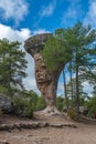 Unique rock formations in La Ciudad Encantada or Enchanted City natural park near Cuenca, Castilla la Mancha, Spain Royalty Free Stock Photo