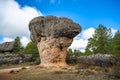 Unique rock formations in La Ciudad Encantada or Enchanted City natural park near Cuenca, Castilla la Mancha, Spain Royalty Free Stock Photo