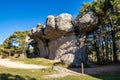 Unique rock formations in La Ciudad Encantada or Enchanted City near Cuenca, Spain, Castilla la Mancha Royalty Free Stock Photo