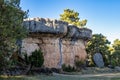 Unique rock formations in La Ciudad Encantada or Enchanted City near Cuenca, Spain, Castilla la Mancha Royalty Free Stock Photo