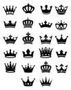 22 Unique Royal black Crowns in different shapes Royalty Free Stock Photo