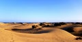 Unique Sand Dune with Natural Sand Structures beneath a Deep Blue Sky on Gran Canaria Island Royalty Free Stock Photo
