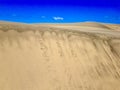 Unique Sand Dune with Natural Sand Structures beneath a Deep Blue Sky on Gran Canaria Island Royalty Free Stock Photo